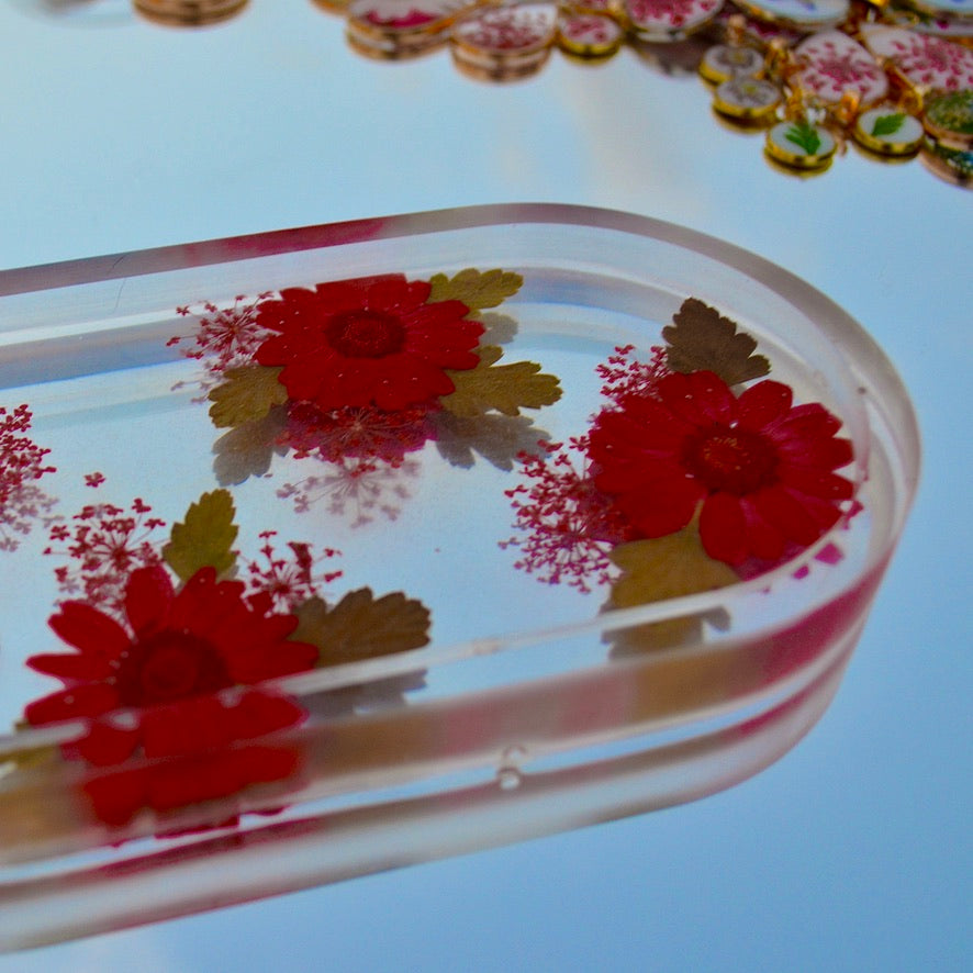 Real Flower Jewelry Holder Tray